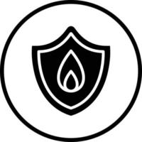 Fire Shield Vector Icon Design