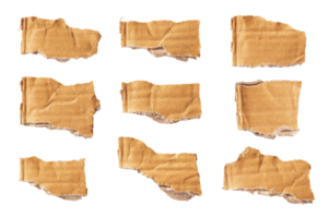 Handmade torn cardboard isolated on cardboard transparent background png