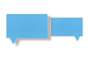 blue paper and black shadow speech bubble image isolated on transparent background communication bubbles png