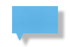 blue paper and black shadow speech bubble image isolated on transparent background communication bubbles png