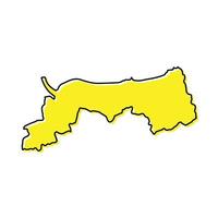 Simple outline map of Tottori is a prefecture of Japan vector