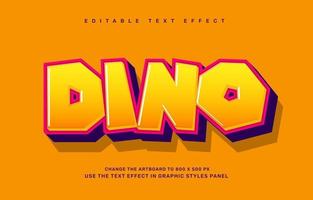 Dino editable text effect template vector