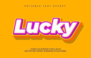 Lucky editable text effect template vector