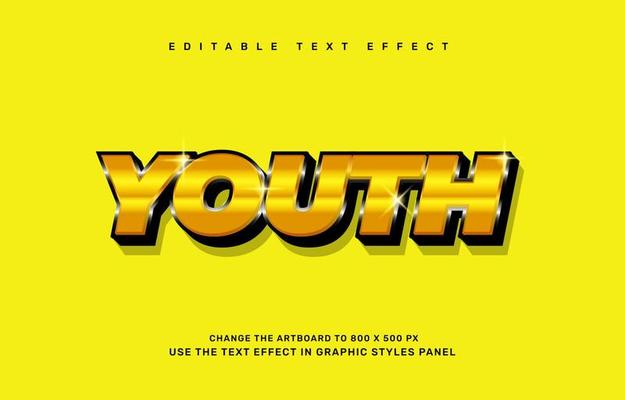 Gold youth editable text effect template