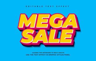 Mega sale editable text effect template vector