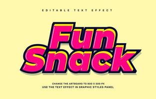 Fun snack editable text effect template vector