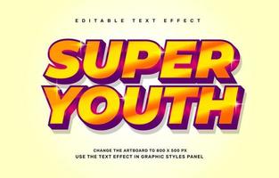 Super youth editable text effect template vector