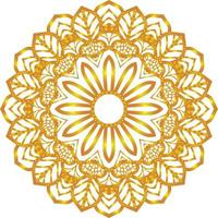 dorado espiritual símbolo redondo ornamento mandala vector