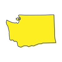 Simple outline map of Washington is a state of United States. St vector