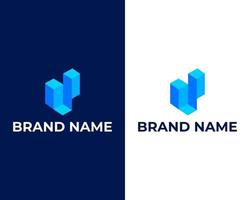 Creative abstract Modern 3d letter UP logo design vector template