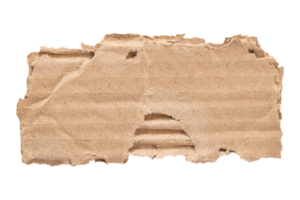 brown cardboard with crumpled and torn pattern isolated on transparent background.png png