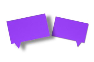 purple paper and black shadow speech bubble image isolated on transparent background communication bubbles png