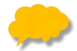 yellow paper clouds and shadows speech bubble image isolated on transparent background Communication bubbles png