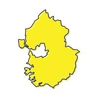 Simple outline map of Gyeonggi is a region of Korea vector