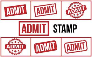 Admit Rubber Stamp Set Vector