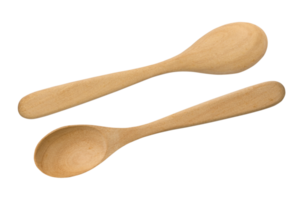 brown wooden spoon Isolated on transparent background. Wooden spoon in front of the back png