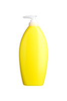 amarelo loção garrafa protetor solar garrafa isolado em uma transparente fundo para Projeto png