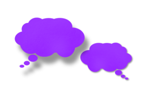 purple paper clouds and shadows speech bubble image isolated on transparent background Communication bubbles png