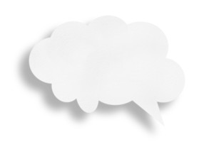 white paper clouds and shadows speech bubble image isolated on transparent background Communication bubbles png