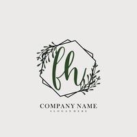 FH Initial beauty floral logo template vector