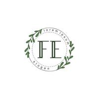 fe inicial belleza floral logo modelo vector