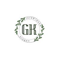 GK Initial beauty floral logo template vector