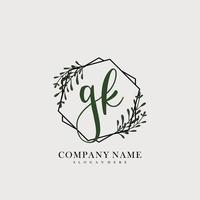 GK Initial beauty floral logo template vector