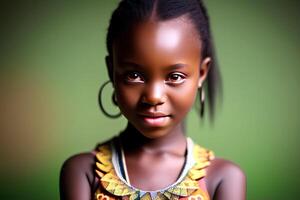 africano niña belleza antecedentes difuminar ai generativo foto