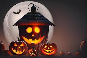 Realistic Halloween festival illustrat halloween night pictures for wallpaper or computer screen photo