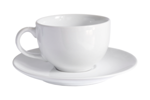 White coffee cup, ceramic cup, isolated on transparent background, one cup png