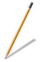 Yellow pencil isolated on transparent background. Stationery png