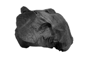 Black charcoal isolated on transparent background.png png