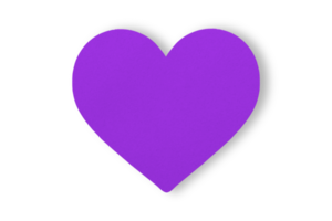 le violet papier est Couper dans cœur formes isolé sur une transparent Contexte. la Saint-Valentin journée Festival png