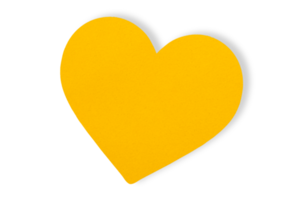 yellow paper Cut into a heart shape isolated on a transparent background. valentine's day festival png