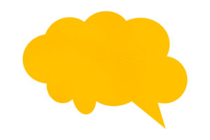 yellow paper clouds speech bubble image isolated on transparent background communication bubbles png