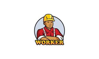 Service worker logo vector illustration