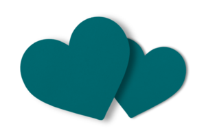 green paper Cut into a heart shape isolated on a transparent background. valentine's day festival png