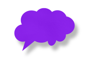 violet papier des nuages et ombres discours bulle image isolé sur transparent Contexte la communication bulles png