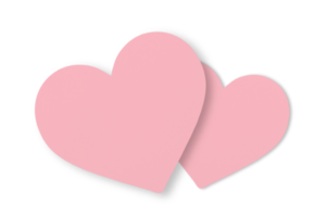 Pink paper cut in heart shape isolated on transparent background. valentine's day festival png