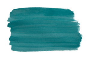 Turquoise paintbrush isolated on transparent background. deep lake green brush, png