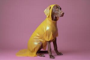 Weimaraner dog in futuristic style photo