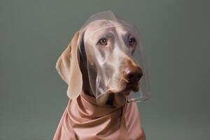 Weimaraner dog in futuristic style photo