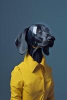 Weimaraner dog in futuristic style photo