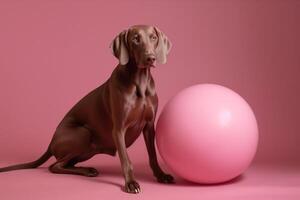 ai generado Weimaraner perro en futurista estilo foto