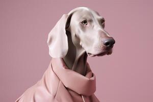 Weimaraner dog in futuristic style photo