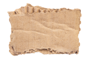 brown cardboard with crumpled and torn pattern isolated on transparent background.png png