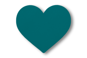 green paper Cut into a heart shape isolated on a transparent background. valentine's day festival png