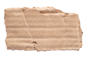 brown cardboard with crumpled and torn pattern isolated on transparent background.png png