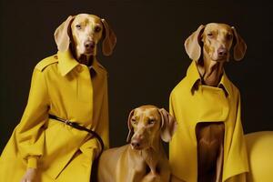 Weimaraner dogs in futuristic style photo