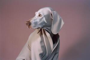 Weimaraner dog in futuristic style photo